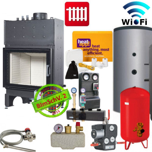 Wasserkamineinsatz Austroflamm aquaHEAT 12,5 kW DIBt-Zulassung Smart Home SET 1