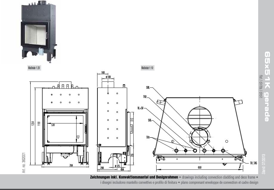 Austroflamm Kamineinsatz wasserführend 65x51K aquaHEAT 12,5 kW DIBt-Zulassung 