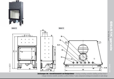 Austroflamm Kamineinsatz wasserführend 65x51K aquaHEAT 12,5 kW DIBt-Zulassung 