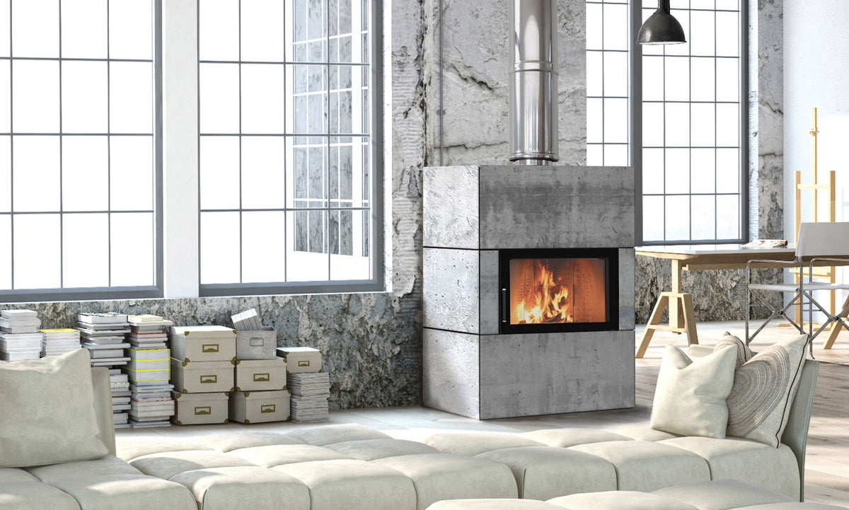 Warmluft Kamineinsatz BEF Feel 7 | hochschiebbar | 7kW | Ambiente | Klimaworld.com 