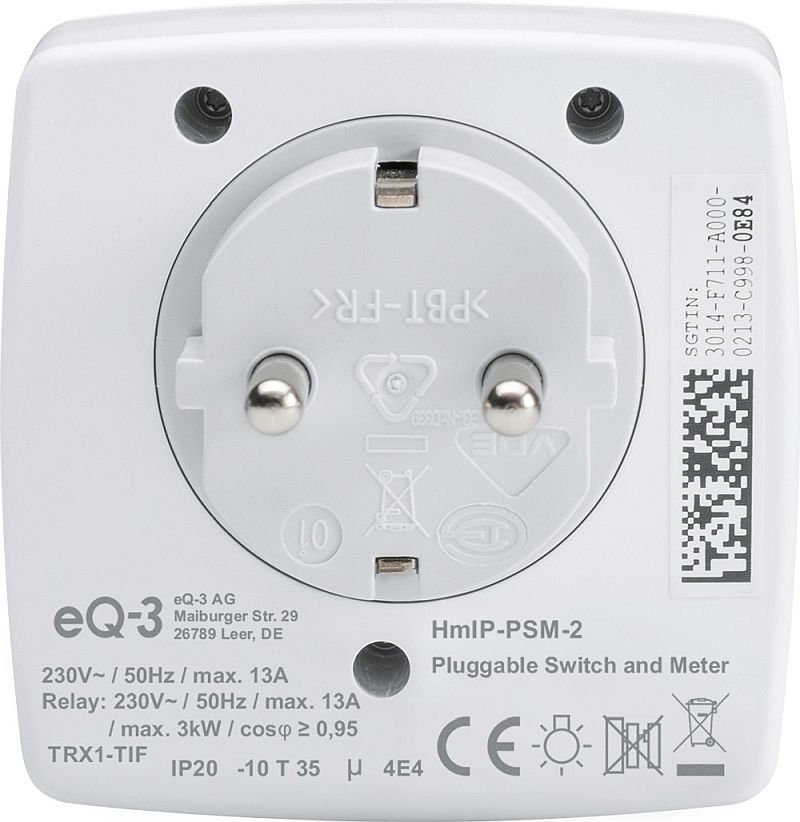 Homematic IP Schalt-Mess-Steckdose - Zwischenstecker | HmIP-PSM-2