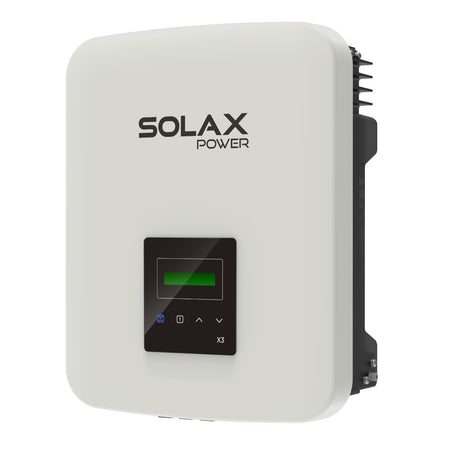 Weisser SolaX Wechselrichter X3-MIC-4K-G2 in der Seitenansicht mit Display | klimaworld.com