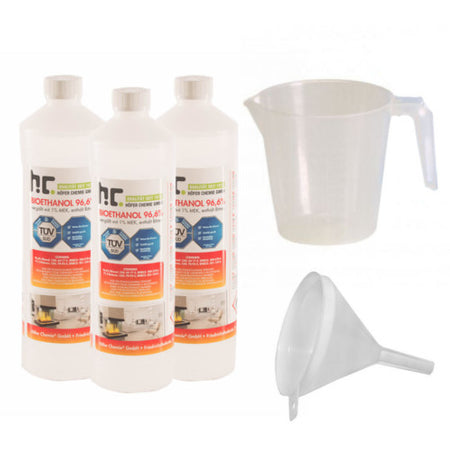 Bioethanol Brennstoff-Set 3x1Liter