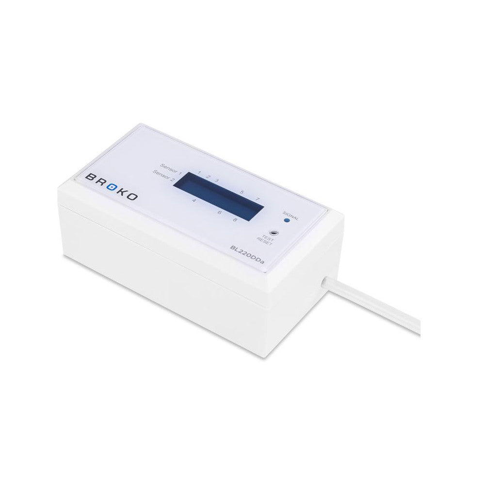 Weisser BROKO Funksender Differenzdrucksensor, seitliche Ansicht | klimaworld.com