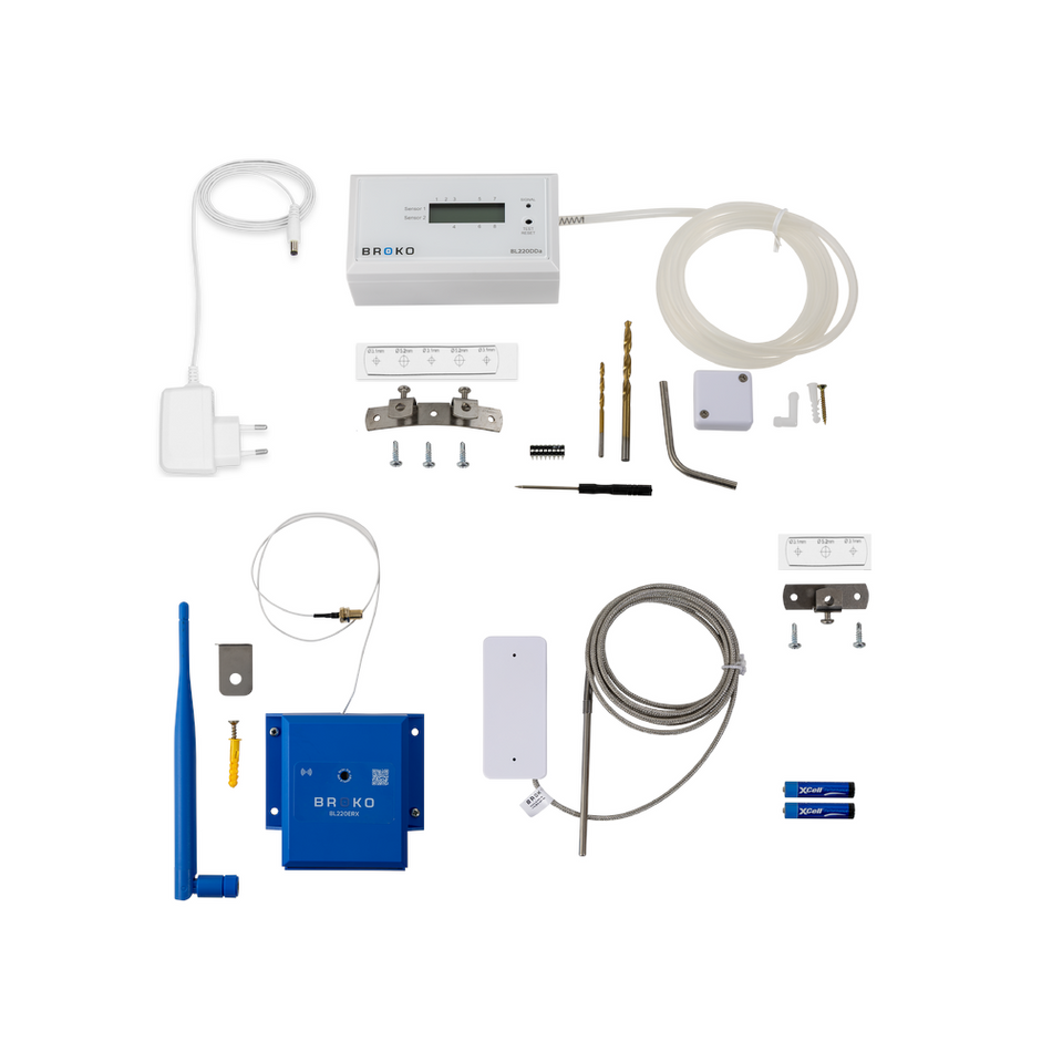 BROKO Set bestehend aus Differenzdrucksensor, Temperaturwaechter und Funk-Abluf-Sicherheitsschalter | klimaworld.com
