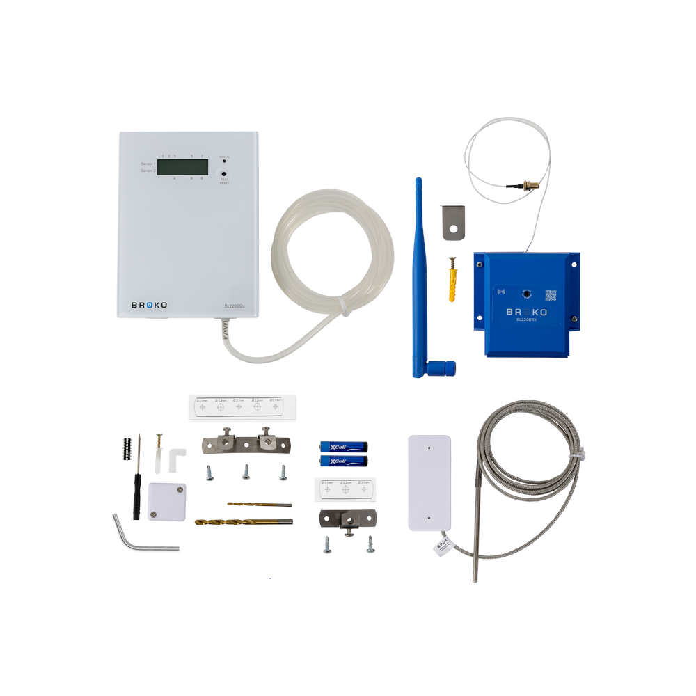 BROKO Set bestehend aus Differenzdrucksensor, Temperaturwaechter und Funk-Abluf-Sicherheitsschalter | klimaworld.com