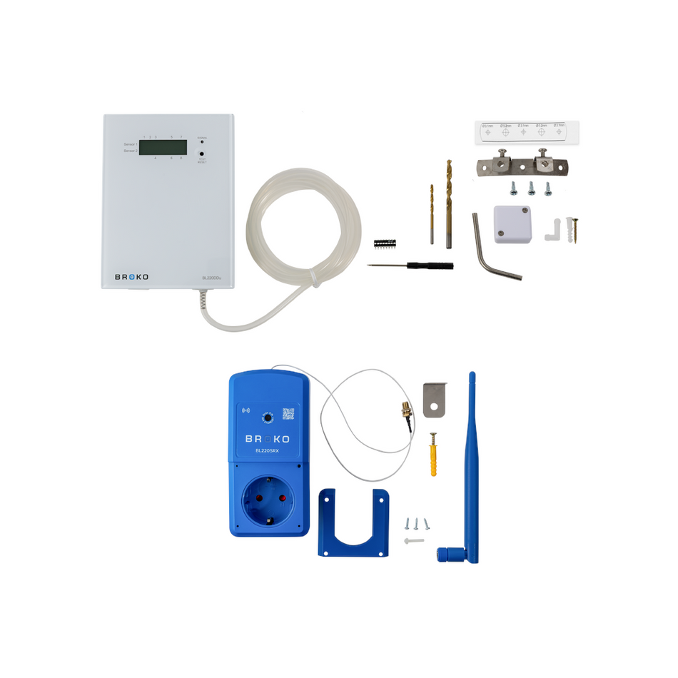 BROKO Set bestehend aus weissem BL220DDu und blauem BL220SRX mit Montagematerial | klimaworld.com