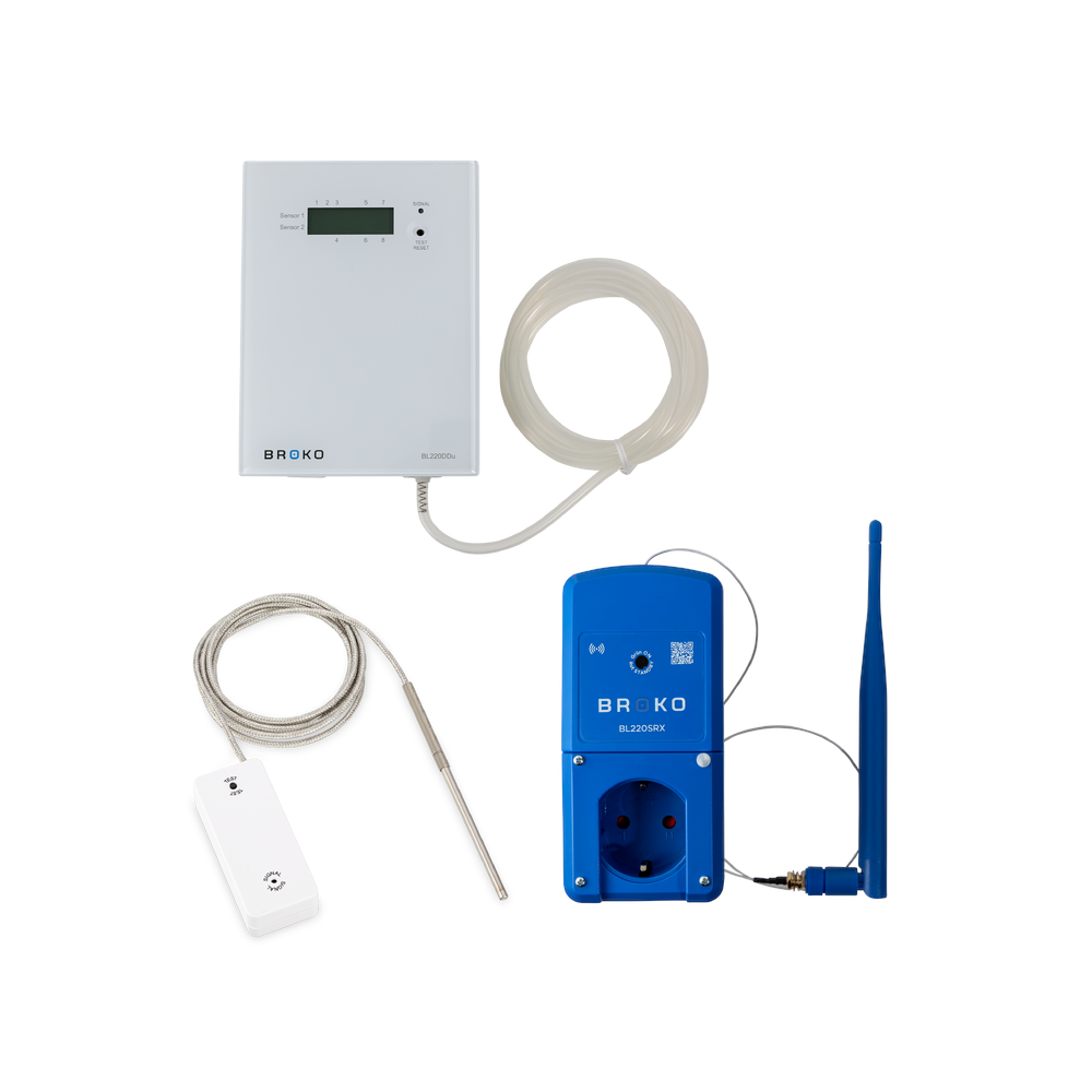 BROKO Set bestehend aus Differenzdrucksensor, Temperaturwaechter und Funk-Abluf-Sicherheitsschalter | klimaworld.com