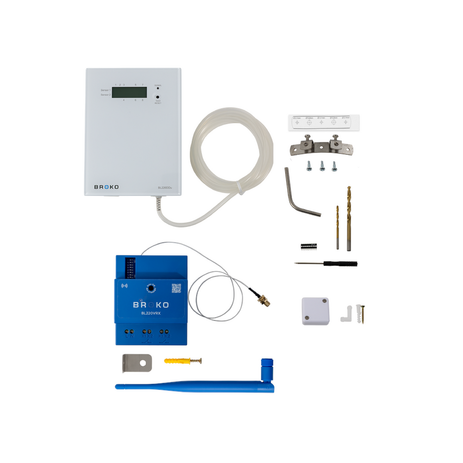 BROKO Set bestehend aus weissem BL220DDu und blauem BL220VRX mit Montagematerial | klimaworld.com