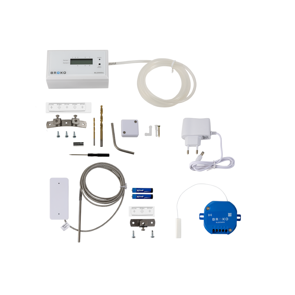 BROKO Set bestehend aus Differenzdrucksensor, Temperaturwaechter und Funk-Abluf-Sicherheitsschalter | klimaworld.com