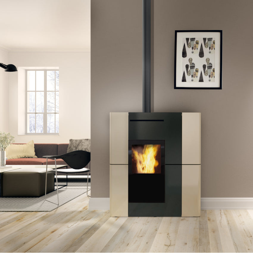 Edilkamin Pelletofen Blade2 H Up Keramik beige