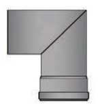 Pellet Rauchrohrbogen 2-teilig 90° Durchmesser 100mm
