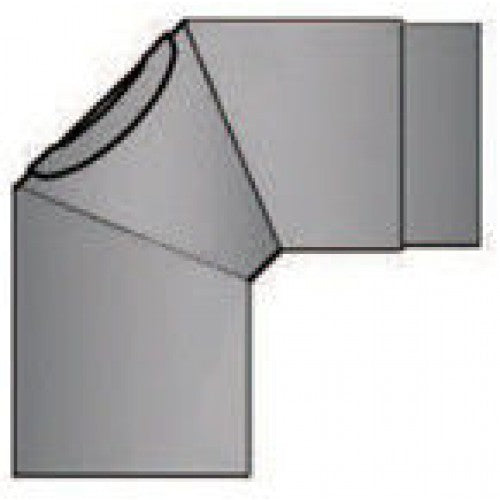 Rauchrohrbogen 3-teilig 90° mit Tür geschliffen Durchmesser 150mm