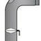 Rauchrohrbogen gezogen 90° mit Tür und Drosselklappe Durchmesser 130mm