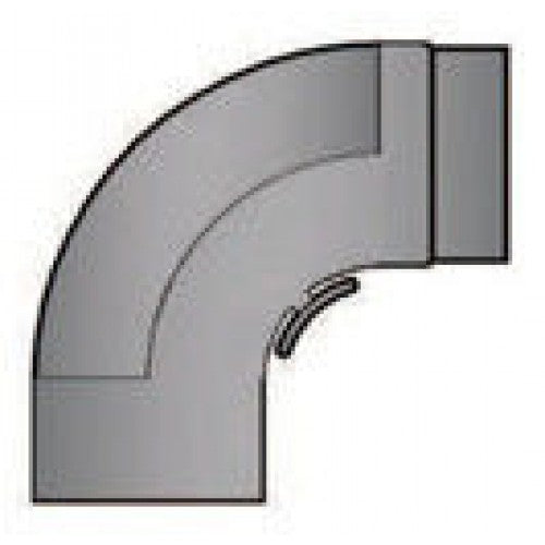 Rauchrohrbogen gezogen 90° mit Tür Durchmesser 130mm