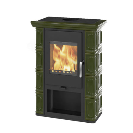 Thorma Kaminofen BORGHOLM Exclusive Keramik Olivgrün 6 kW | klimaworlv.com