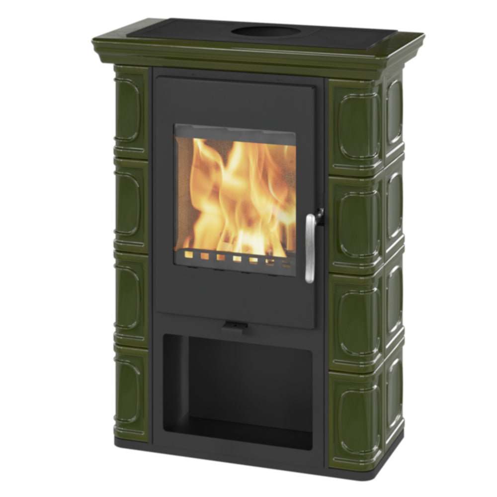 Thorma Holzofen BORGHOLM Exclusive Keramik Olivgrün 6 kW | Klimaworld.com