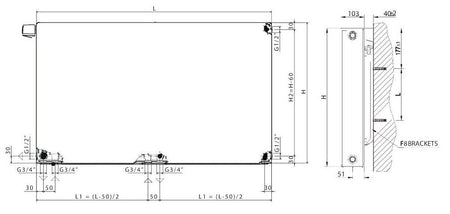 Buderus Waermepumpenheizkoerper Logatrend VC-Plan WP+ | Abmaße