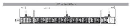 Buderus Waermepumpenheizkoerper Logatrend VC-Plan WP+ | Abmaße von oben | 1800 - 2000 mm