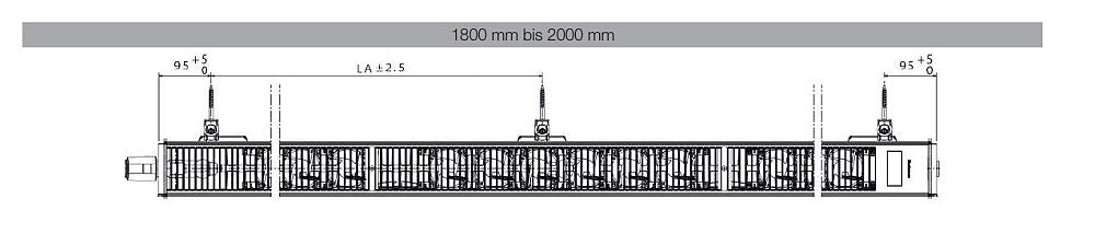 Buderus Waermepumpenheizkoerper Logatrend VC-Plan WP+ | Abmaße von oben | 1800 - 2000 mm