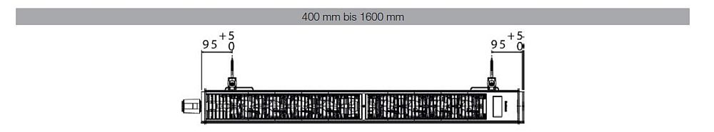 Buderus Waermepumpenheizkoerper Logatrend VC-Plan WP+ | Abmaße von oben | 400 - 1600 mm