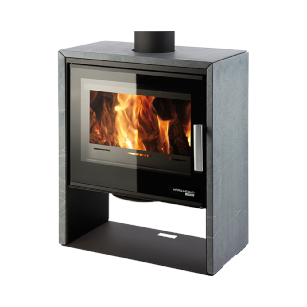 Haas+Sohn | Kaminofen CALMA EASY 347.15-ST, perl-schwarz/Speckstein | 8 kW