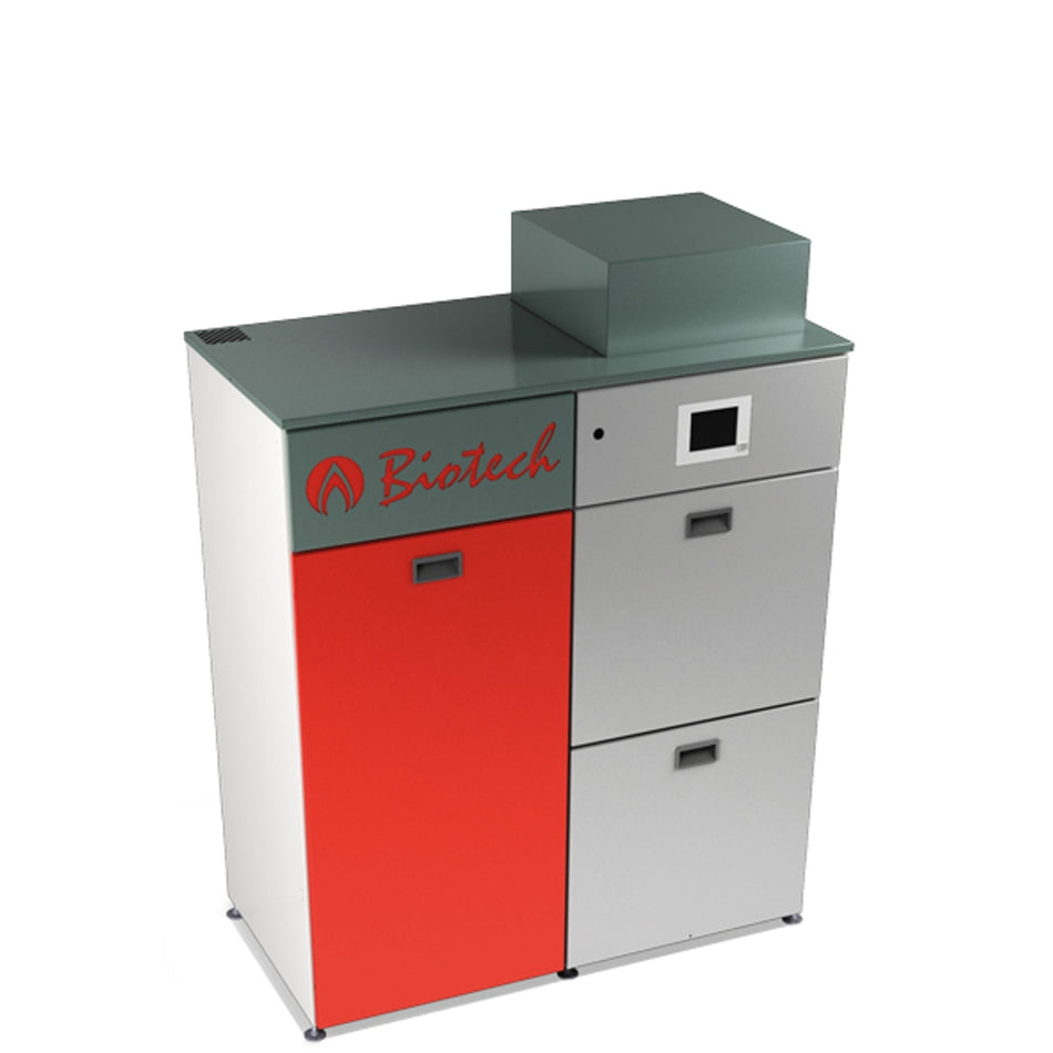 Biotech Bafa Pelletsheizkessel | PZ35RL automatische Befüllung | 35 kW | BAFA