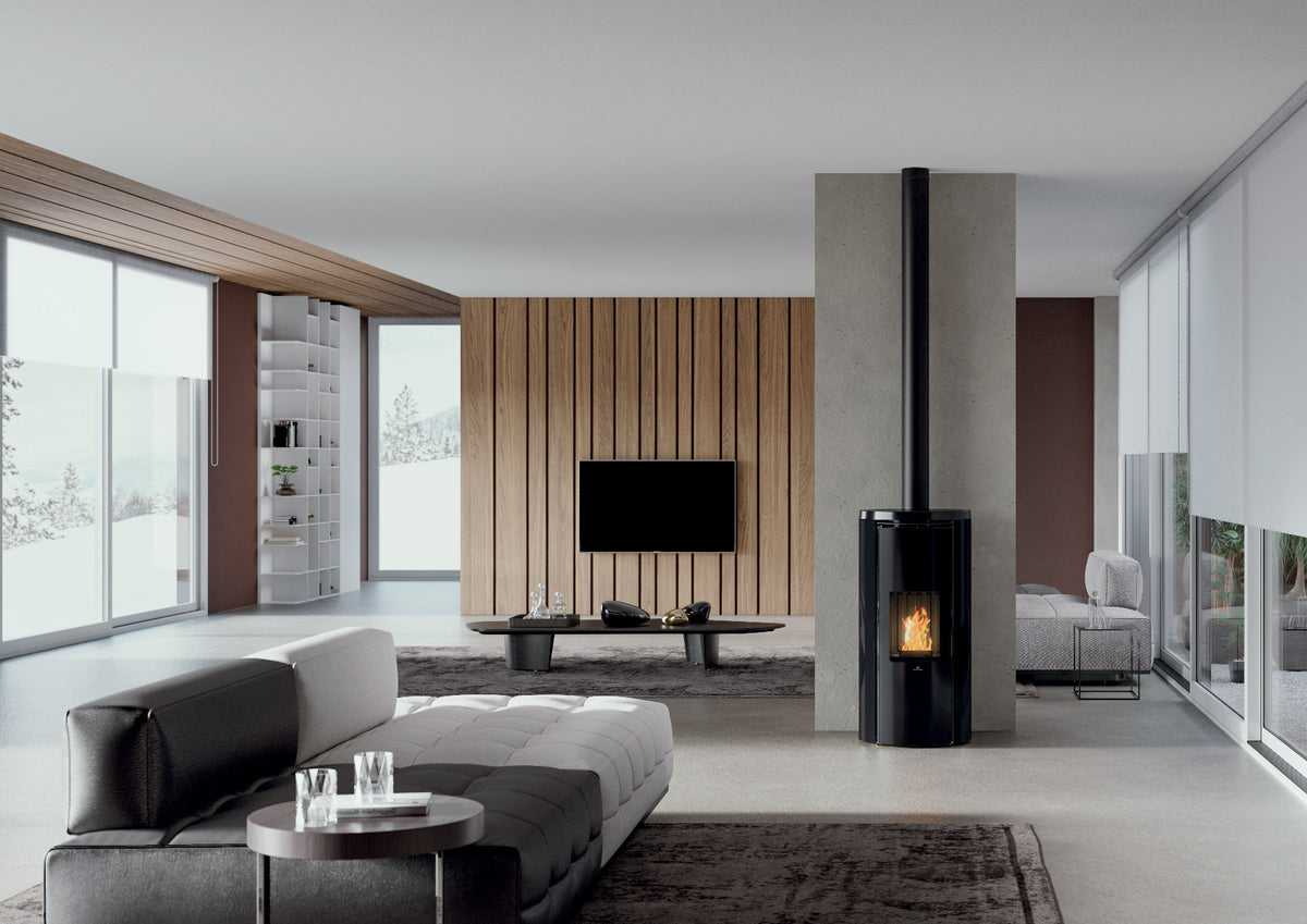 Edilkamin Pelletofen Celia Air Tight Plus Glas Schwarz