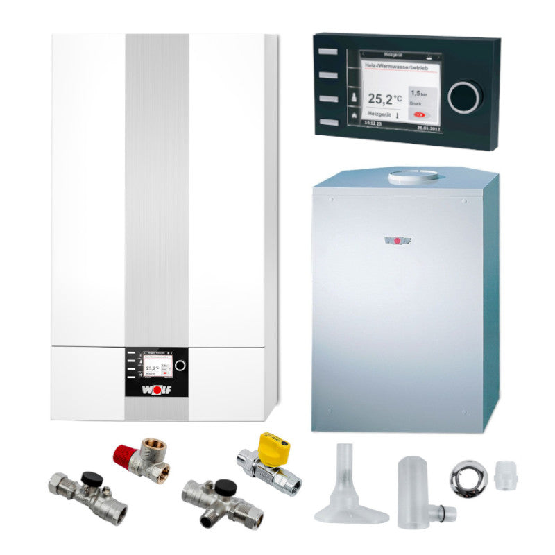 WOLF | Gasbrennwert-Heiztherme | CGB-2-14 mit Speicher | 14 kW