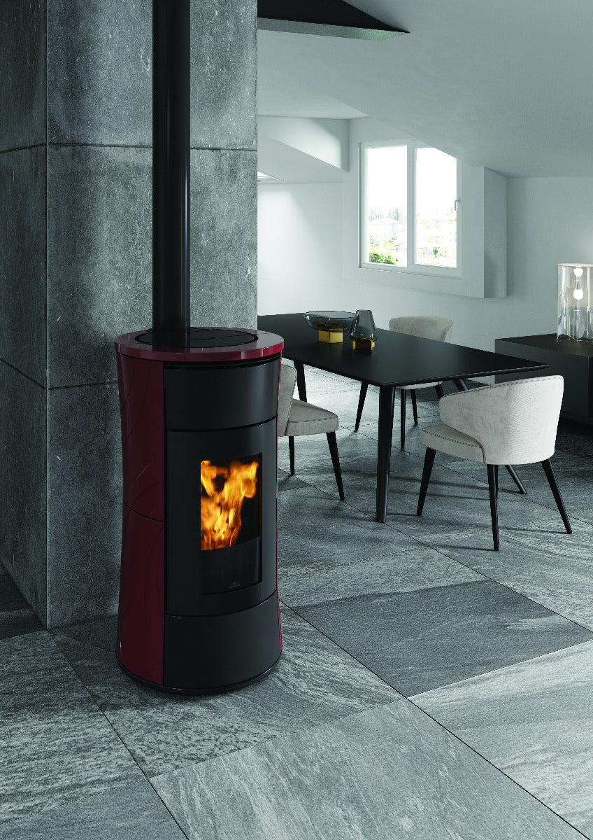 Edilkamin Cherie 9 Evo ATC Keramik bordeaux Ambiente
