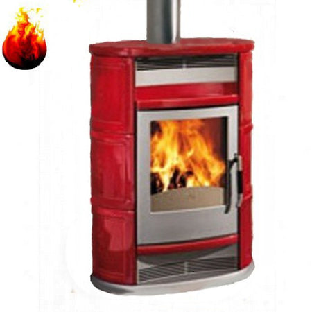 Kaminofen Chic 9,6 kW Edilkamin Luftheizer Rot