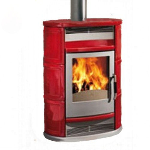 Kaminofen Chic 9,6 kW Edilkamin Luftheizer Rot