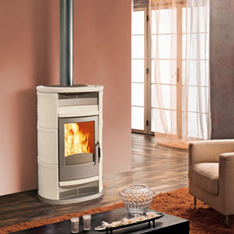 Kaminofen Chic 9,6 kW Edilkamin Luftheizer Altweiß