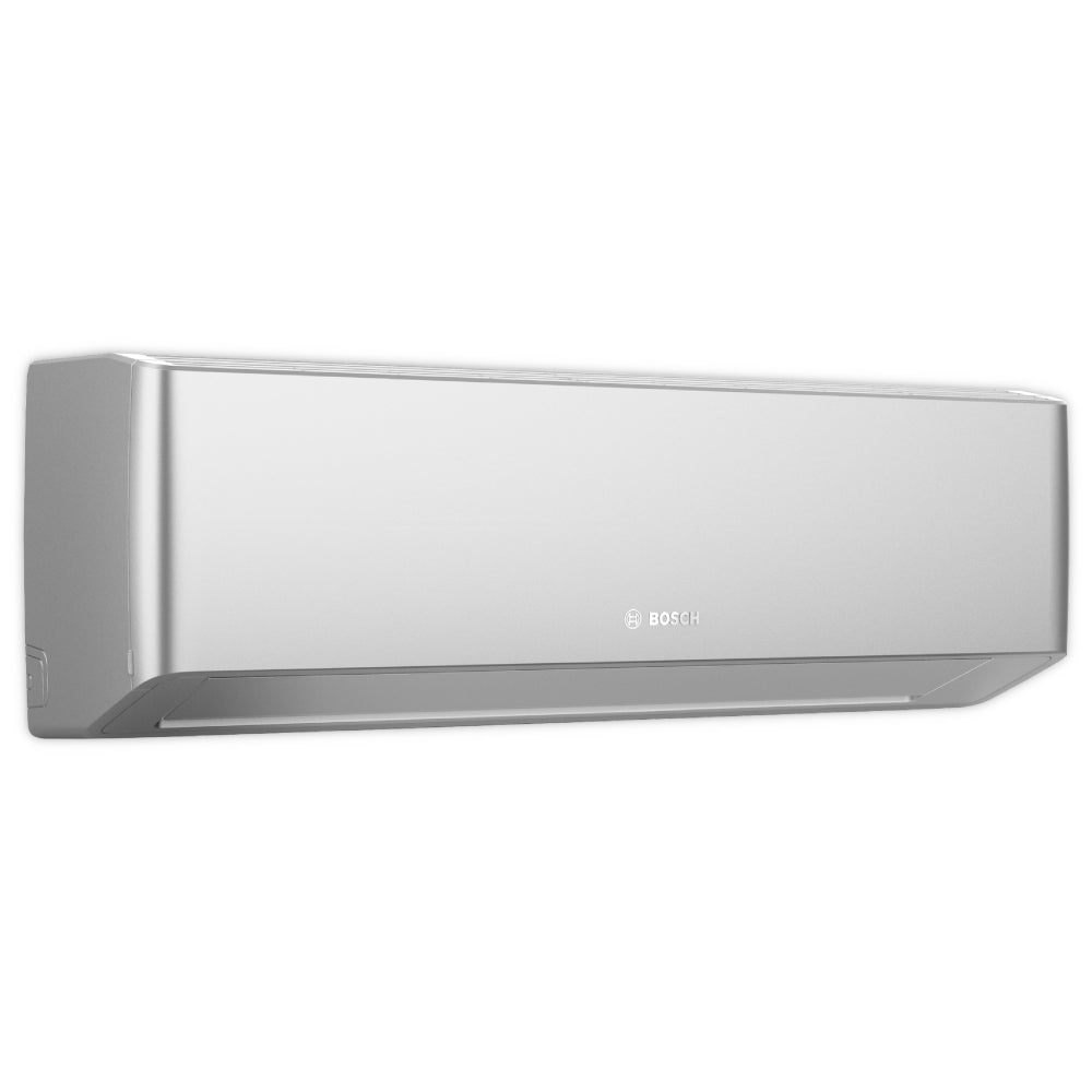 BOSCH Climate 7000 Multisplit Klimaanlage Wandgeraet in Silber, seitliche schraege Ansicht | Klimaworld.com