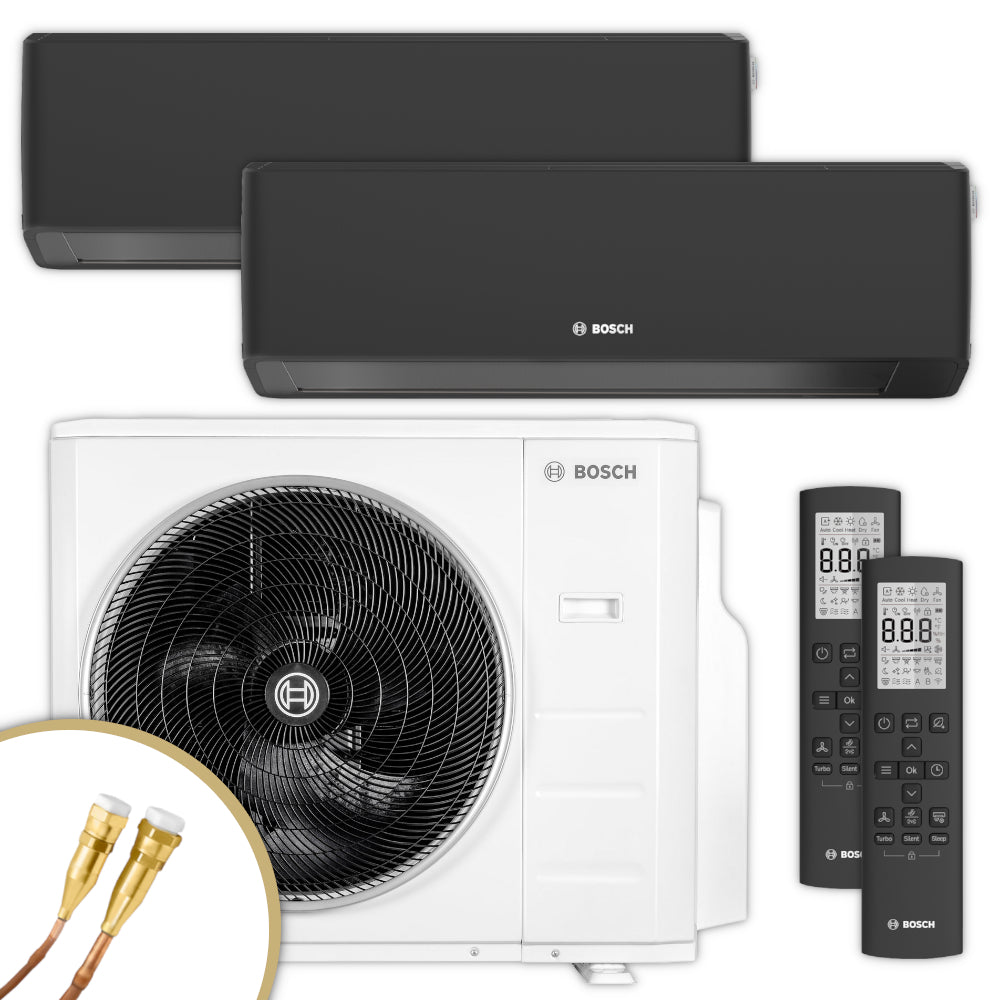 BOSCH Climate 7000 Multisplit Klimaanlage Set mit Wandgeraet, Aussengeraet und Fernbedienung | Klimaworld.com