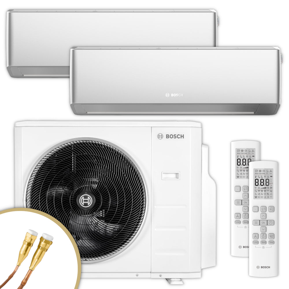 BOSCH Climate 7000 Multisplit Klimaanlage Set mit Wandgeraet, Aussengeraet und Fernbedienung | Klimaworld.com