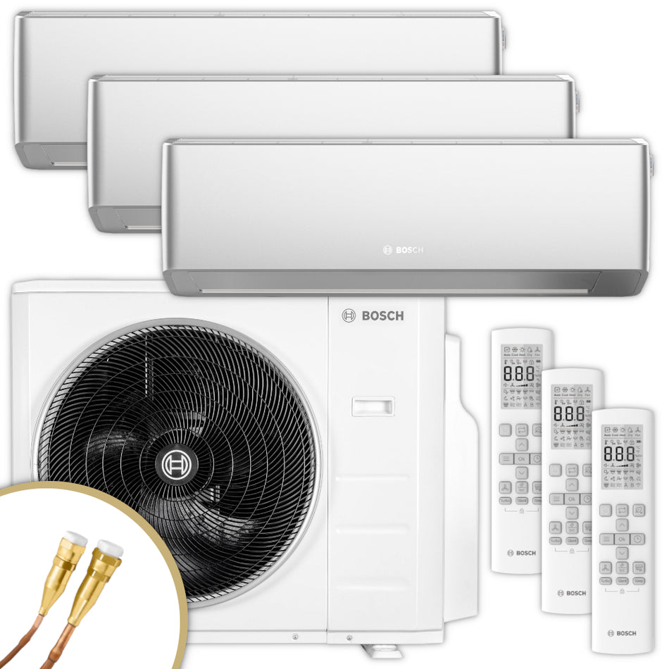 BOSCH Climate 7000 Multisplit Klimaanlage Set mit Wandgeraet, Aussengeraet und Fernbedienung | Klimaworld.com