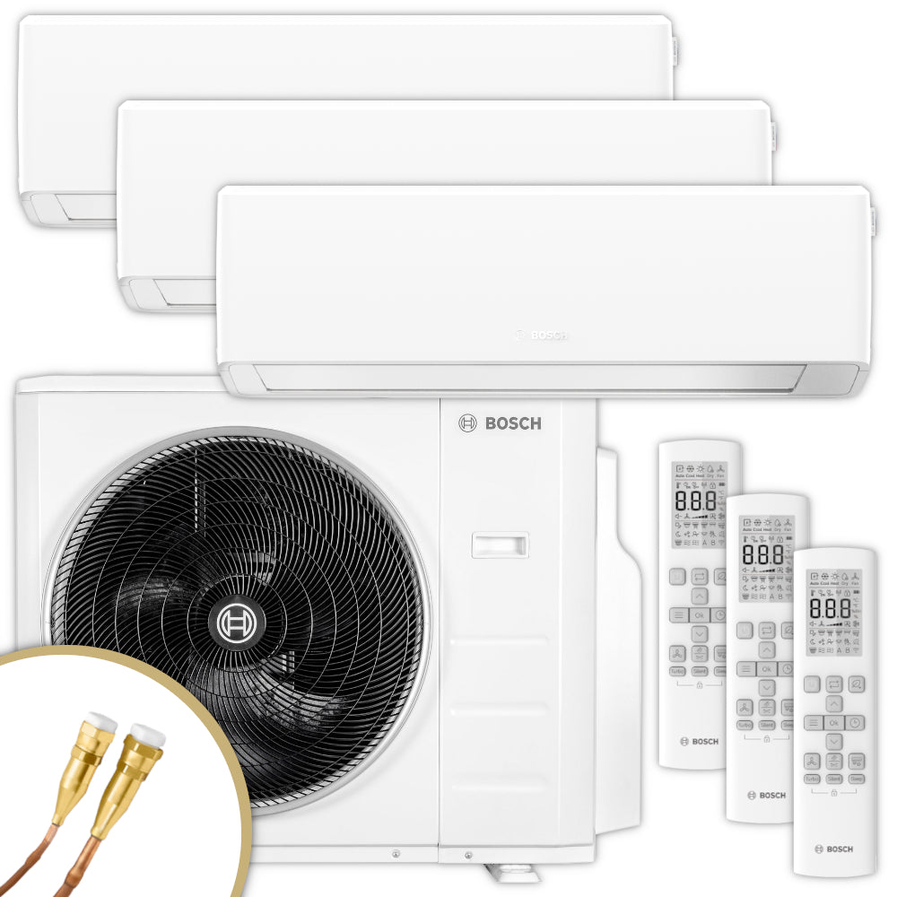 BOSCH Climate 7000 Multisplit Klimaanlage Set mit Wandgeraet, Aussengeraet und Fernbedienung | Klimaworld.com