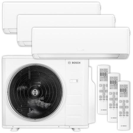 BOSCH Climate 7000 Multisplit Klimaanlage Set mit Wandgeraet, Aussengeraet und Fernbedienung | Klimaworld.com