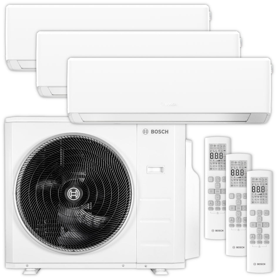 BOSCH Climate 7000 Multisplit Klimaanlage Set mit Wandgeraet, Aussengeraet und Fernbedienung | Klimaworld.com