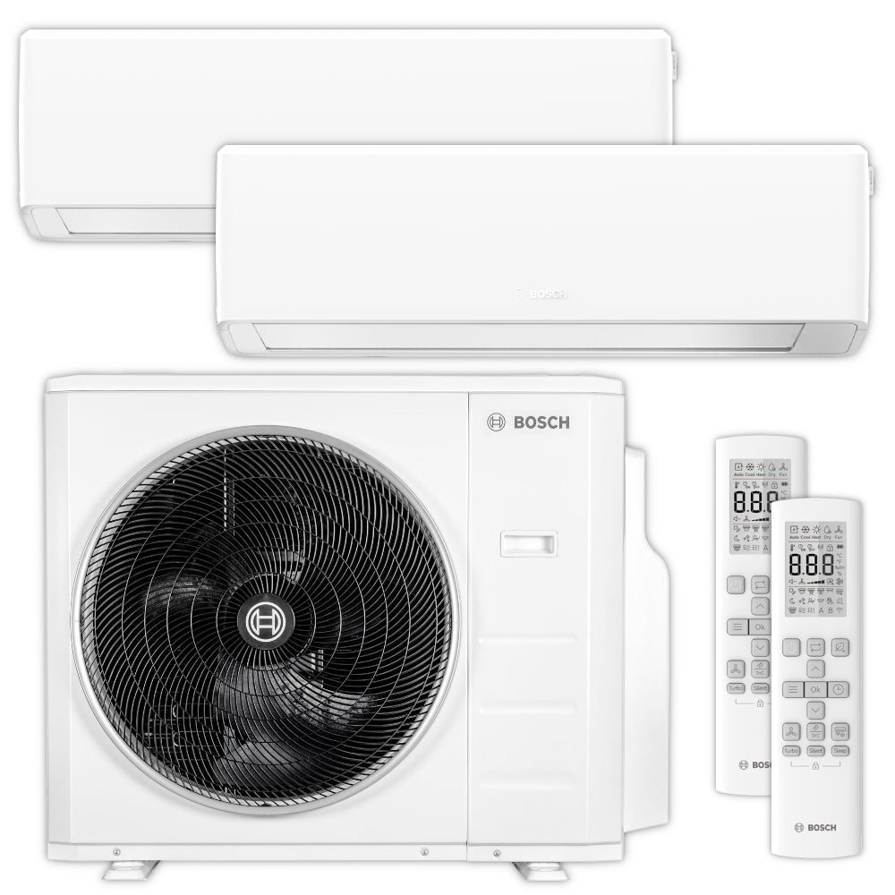 BOSCH Climate 7000 Multisplit Klimaanlage Set mit Wandgeraet, Aussengeraet und Fernbedienung | Klimaworld.com