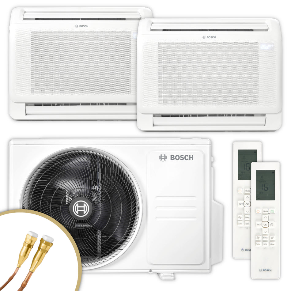 BOSCH Multisplit Klimaanlage Truhe Climate 5000 M | 2,6 kW + 2,6 kW | klimaworld.com