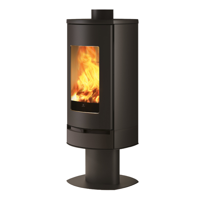 Edilkamin luftgeführter Kaminofen Code J Evo mit 8,1 kW mit Stahlkorpus in schwarz, frontal | Klimaworld.com