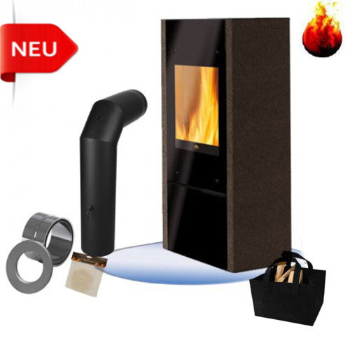 Kaminofen Coral 1 Luftheizer 6 kW Edilkamin Warmluftofen Stahl braun