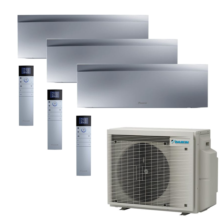 DAIKIN Emura3 3x Wandgeräte in Silbergrau 5kW + 2x 2,5 kW