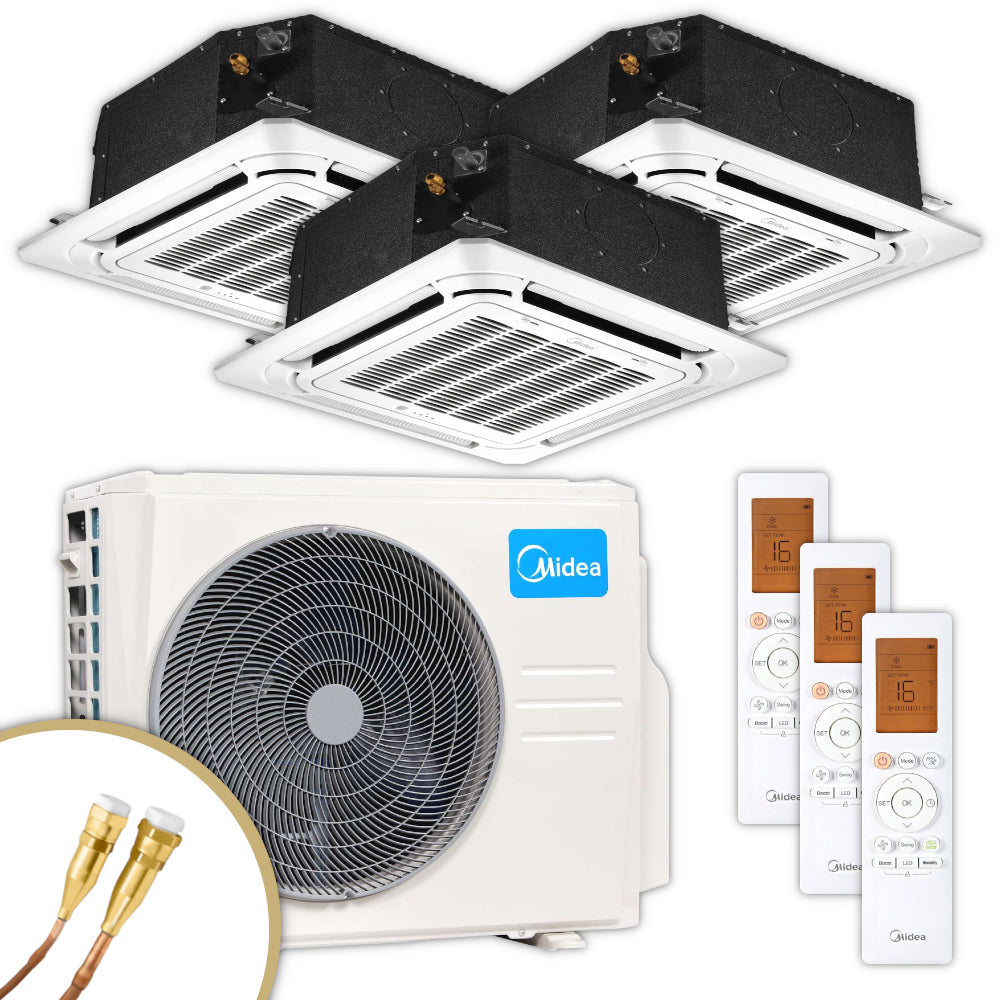 MIDEA | Deckenkassetten-Set | 3 × 3,5 kW | Quick-Connect