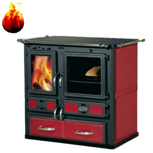 Holzheizherd Sideros Küchenherd Desiree 860 7kW Keramik Bordeaux