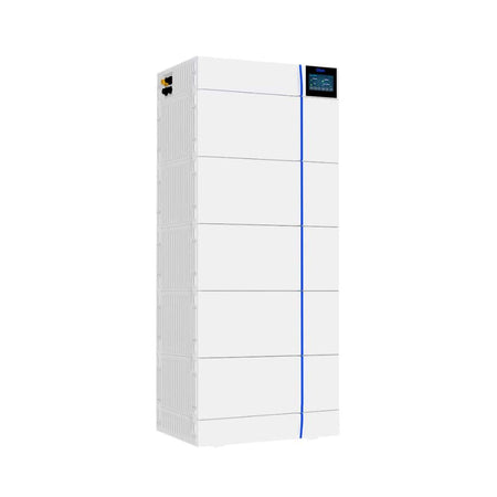 Deye weisse Hochvoltbatteriemodul mit LCD-Display und blauem Streifen | klimaworld.com