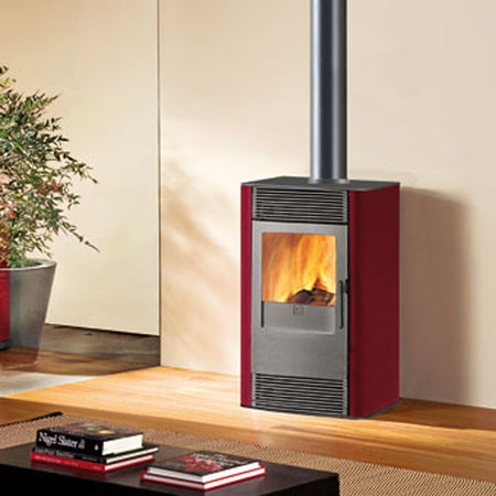 Kaminofen Disco 9 kW Edilkamin Luftheizer bordeaux