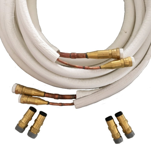EasyQuick 3m Isoliertes Kupferrohr evakuiert mit Kupplungen 3/8x5/8 Zoll
